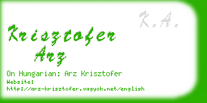 krisztofer arz business card
